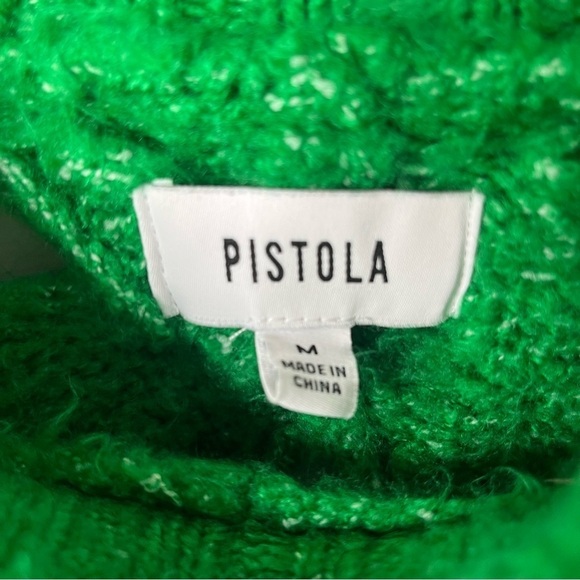 Pistola Darya Sweater Green Size Medium Cutout Details Open Knit - Picture 6 of 7